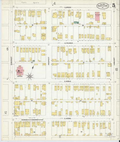 Sanborn Fire Insurance Map from Nanticoke, Luzerne County, Pennsylvania (1903), Sheet #0005 - Complete Map Set gallery image, historic Sanborn map, vintage wall art, Pennsylvania Pennsylvania