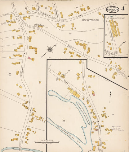 Sanborn Fire Insurance Map from Randolph, Orange County, Vermont (1922), Sheet #0004 - Complete Map Set gallery image, historic Sanborn map, vintage wall art, Vermont Vermont