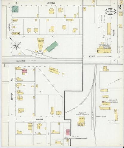 Sanborn Fire Insurance Map from Dickson, Dickson County, Tennessee (1899), Sheet #0002 - Complete Map Set gallery image, historic Sanborn map, vintage wall art, Tennessee Tennessee