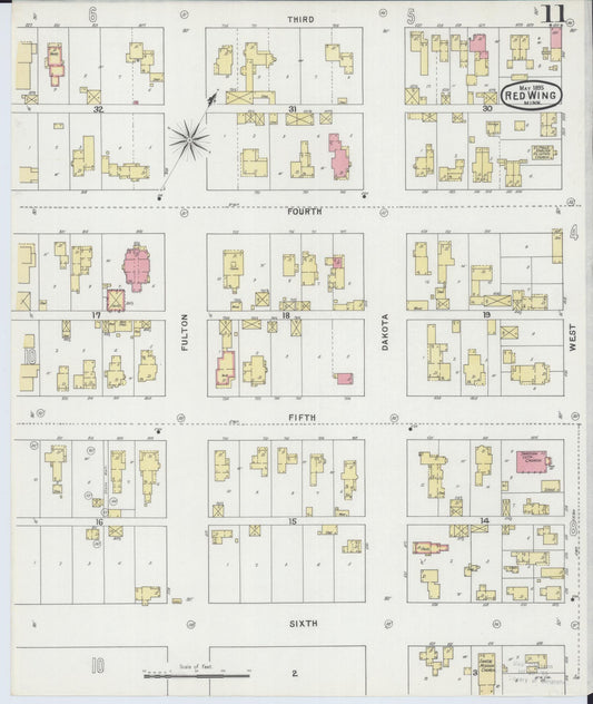 Sanborn Fire Insurance Map from Red Wing, Goodhue County, Minnesota (1895), Sheet #0011 - Historic Sanborn Fire Insurance Map Print, vintage old map wall art, antique decor, genealogy gift, Minnesota Minnesota map