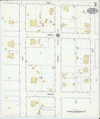 Sanborn Fire Insurance Map from Junction City, Union County, Arkansas (1921), Sheet #0002 - Complete Map Set gallery image, historic Sanborn map, vintage wall art, Arkansas Arkansas