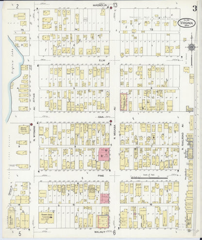 Sanborn Fire Insurance Map from Virginia, Saint Louis County, Minnesota (1910), Sheet #0003 - Complete Map Set gallery image, historic Sanborn map, vintage wall art, Minnesota Minnesota