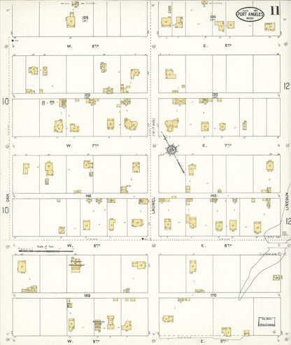 Sanborn Fire Insurance Map from Port Angeles, Clallam County, Washington (1911), Sheet #0011 - Complete Map Set gallery image, historic Sanborn map, vintage wall art, Washington Washington