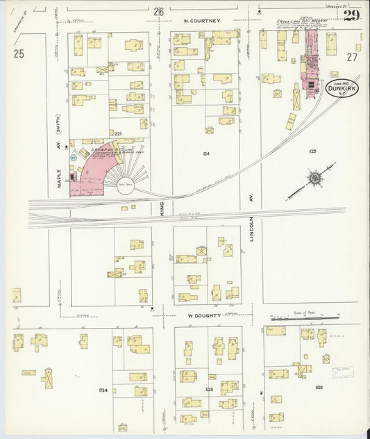 Sanborn Fire Insurance Map from Dunkirk, Chautauqua County, New York (1910), Sheet #0029 - Historic Sanborn Fire Insurance Map Print, vintage old map wall art, antique decor, genealogy gift, New York New York map