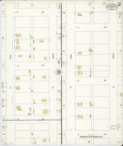 Sanborn Fire Insurance Map from Sheridan, Sheridan County, Wyoming (1908), Sheet #0002 - Complete Map Set gallery image, historic Sanborn map, vintage wall art, Wyoming Wyoming