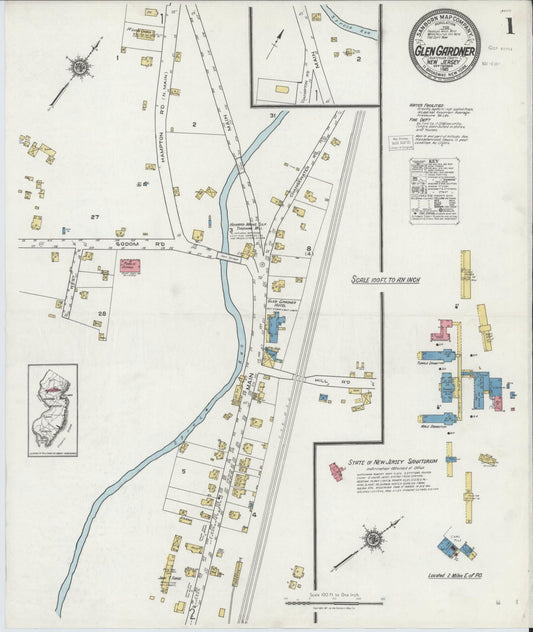 Sanborn Fire Insurance Map from Glen Gardner, Hunterdon County, New Jersey. (1921) – Historic Sanborn Fire Insurance Map Print