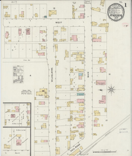 Sanborn Fire Insurance Map from Kewaskum, Washington County, Wisconsin (1894), Sheet #0001 - Historic Sanborn Fire Insurance Map Print, vintage old map wall art, antique decor, genealogy gift, Wisconsin Wisconsin map