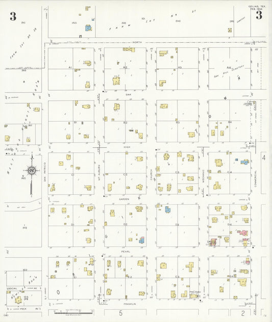 Sanborn Fire Insurance Map from Goliad, Goliad County, Texas (1934), Sheet #0003 - Historic Sanborn Fire Insurance Map Print, vintage old map wall art, antique decor, genealogy gift, Texas Texas map