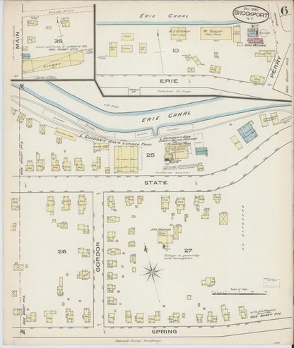 Sanborn Fire Insurance Map from Brockport, Monroe County, New York (1885), Sheet #0006 - Complete Map Set gallery image, historic Sanborn map, vintage wall art, New York New York