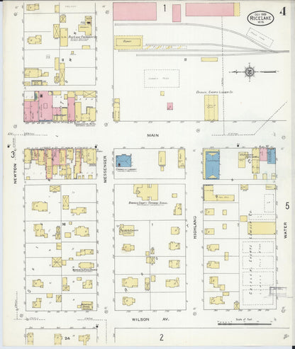 Sanborn Fire Insurance Map from Rice Lake, Barron County, Wisconsin (1909), Sheet #0004 - Complete Map Set gallery image, historic Sanborn map, vintage wall art, Wisconsin Wisconsin
