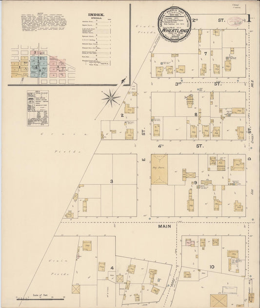 Sanborn Fire Insurance Map from Wheatland, Yuba County, California (1890), Sheet #0001 - Complete Map Set gallery image, historic Sanborn map, vintage wall art, California California