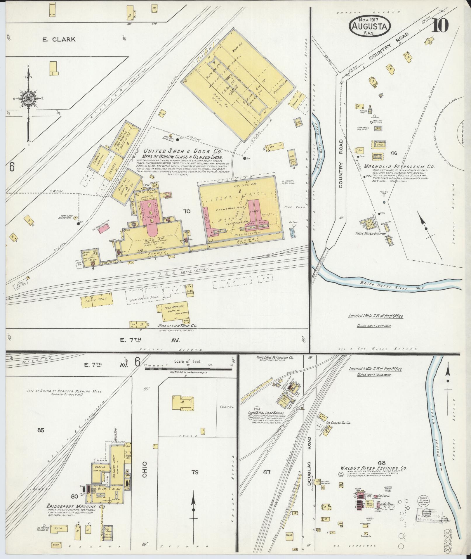 Sanborn Fire Insurance Map from Augusta, Butler County, Kansas (1917), Sheet #0010 - Complete Map Set gallery image, historic Sanborn map, vintage wall art, Kansas Kansas