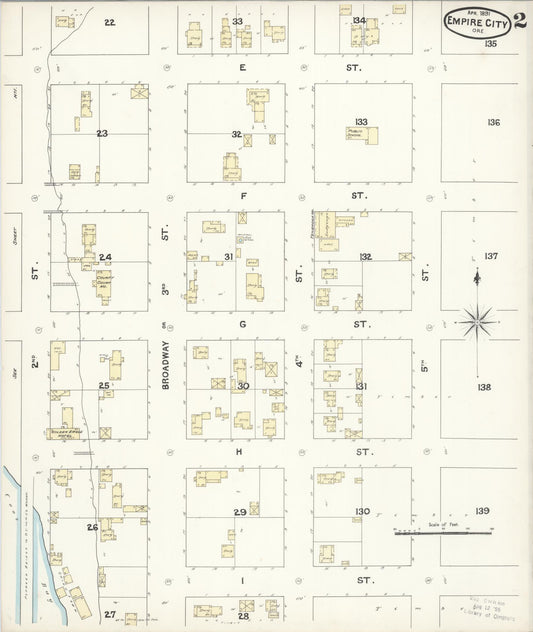 Sanborn Fire Insurance Map from Empire, Coos County, Oregon (1891), Sheet #0002 - Historic Sanborn Fire Insurance Map Print, vintage old map wall art, antique decor, genealogy gift, Oregon Oregon map