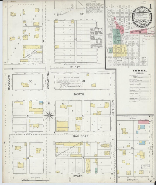 Sanborn Fire Insurance Map from Belleville, Republic County, Kansas. (1893) – Historic Sanborn Fire Insurance Map Print
