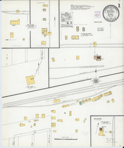 Sanborn Fire Insurance Map from Buhl, Saint Louis County, Minnesota (1904), Sheet #0001 - Historic Sanborn Fire Insurance Map Print, vintage old map wall art, antique decor, genealogy gift, Minnesota Minnesota map
