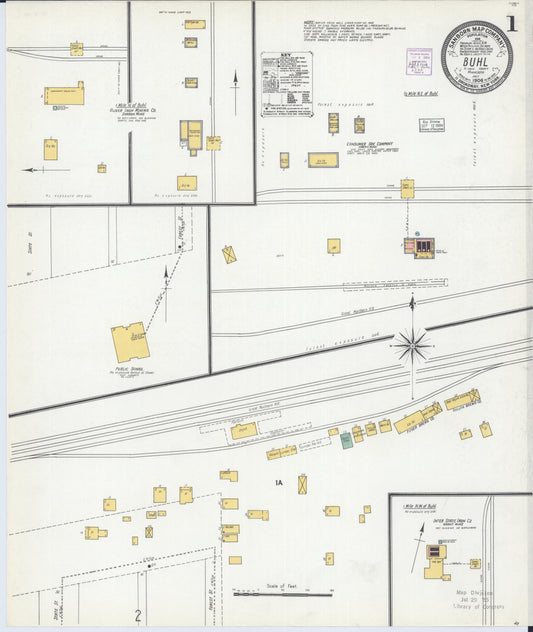 Sanborn Fire Insurance Map from Buhl, Saint Louis County, Minnesota (1904), Sheet #0001 - Historic Sanborn Fire Insurance Map Print, vintage old map wall art, antique decor, genealogy gift, Minnesota Minnesota map