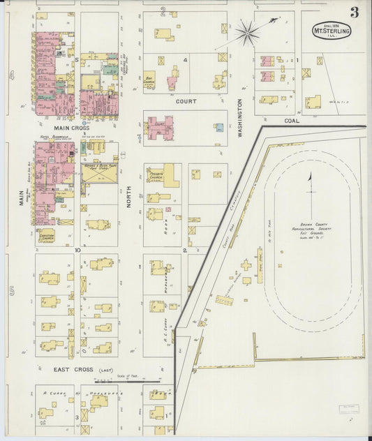 Sanborn Fire Insurance Map from Mount Sterling, Brown County, Illinois (1894), Sheet #0003 - Historic Sanborn Fire Insurance Map Print, vintage old map wall art, antique decor, genealogy gift, Illinois Illinois map