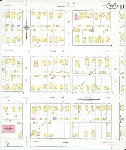 Sanborn Fire Insurance Map from Perry, Dallas County, Iowa (1918), Sheet #0011 - Historic Sanborn Fire Insurance Map Print
