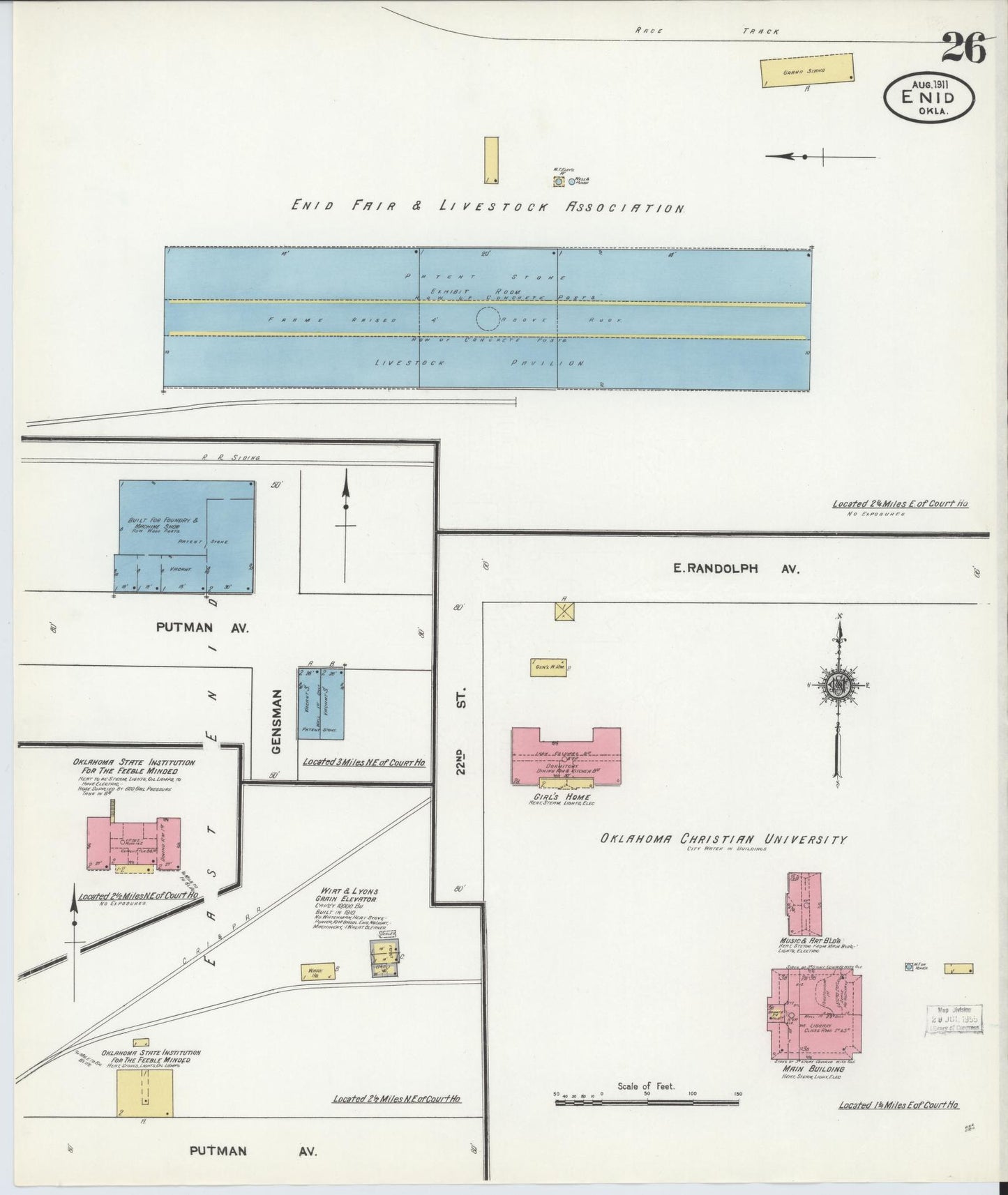 Sanborn Fire Insurance Map from Enid, Garfield County, Oklahoma (1911), Sheet #0026 - Complete Map Set gallery image, historic Sanborn map, vintage wall art, Oklahoma Oklahoma