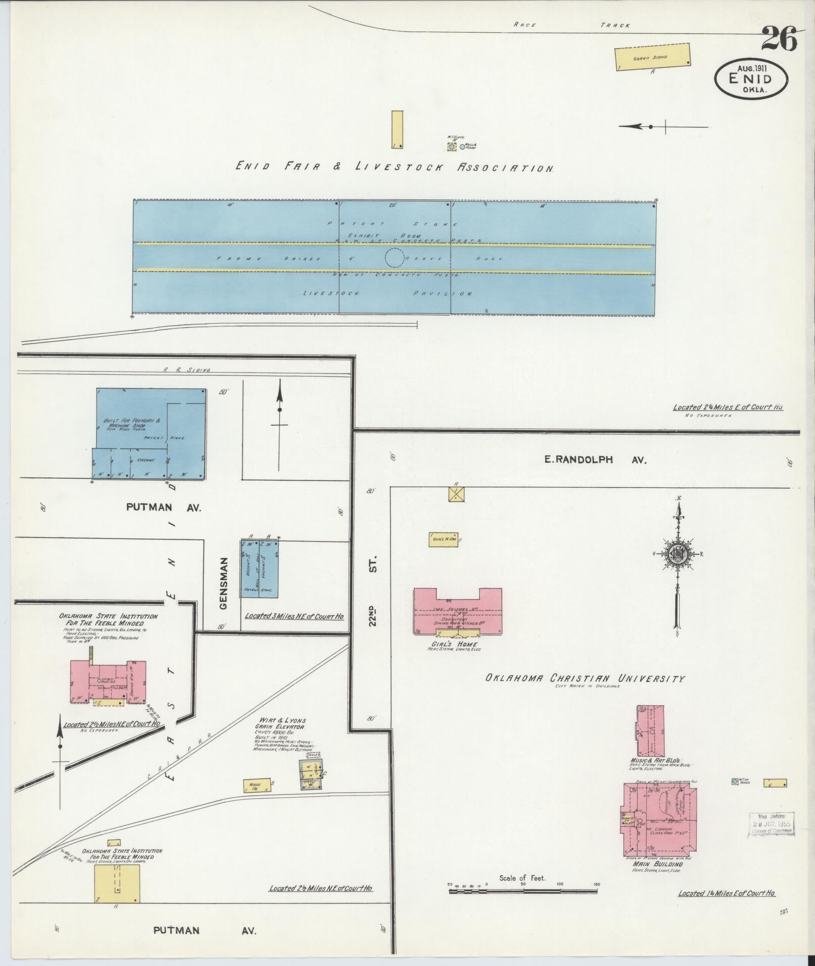 Sanborn Fire Insurance Map from Enid, Garfield County, Oklahoma (1911), Sheet #0026 - Complete Map Set gallery image, historic Sanborn map, vintage wall art, Oklahoma Oklahoma
