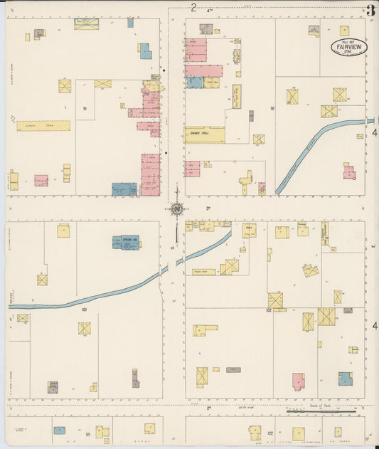 Sanborn Fire Insurance Map from Fairview, Sanpete County, Utah (1917), Sheet #0003 - Historic Sanborn Fire Insurance Map Print, vintage old map wall art, antique decor, genealogy gift, Utah Utah map