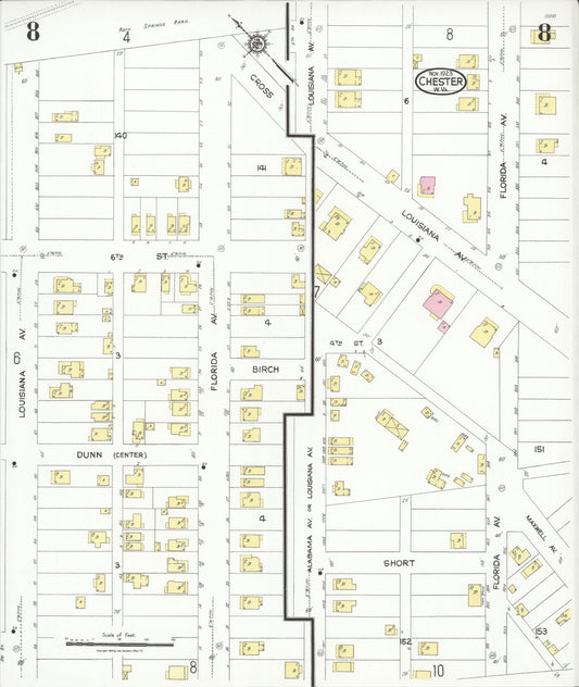 Sanborn Fire Insurance Map from Chester, Hancock County, West Virginia (1923), Sheet #0008 - Historic Sanborn Fire Insurance Map Print, vintage old map wall art, antique decor, genealogy gift, West Virginia West Virginia map