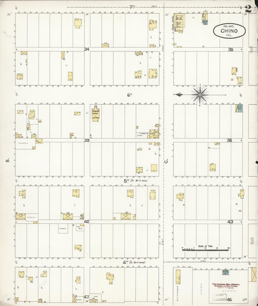 Sanborn Fire Insurance Map from Chino, San Bernardino County, California (1895), Sheet #0002 - Historic Sanborn Fire Insurance Map Print, vintage old map wall art, antique decor, genealogy gift, California California map