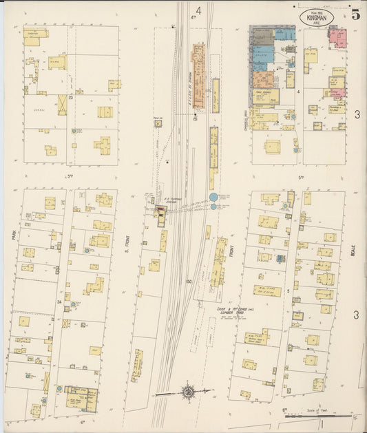 Sanborn Fire Insurance Map from Kingman, Mohave County, Arizona (1916), Sheet #0005 - Historic Sanborn Fire Insurance Map Print, vintage old map wall art, antique decor, genealogy gift, Arizona Arizona map
