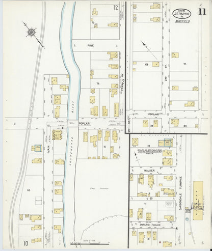 Sanborn Fire Insurance Map from Jermyn, Lackawanna County, Pennsylvania (1912), Sheet #0011 - Complete Map Set gallery image, historic Sanborn map, vintage wall art, Pennsylvania Pennsylvania