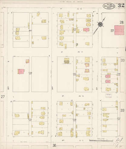 Sanborn Fire Insurance Map from Billings, Yellowstone County, Montana (1912), Sheet #0032 - Complete Map Set gallery image, historic Sanborn map, vintage wall art, Montana Montana