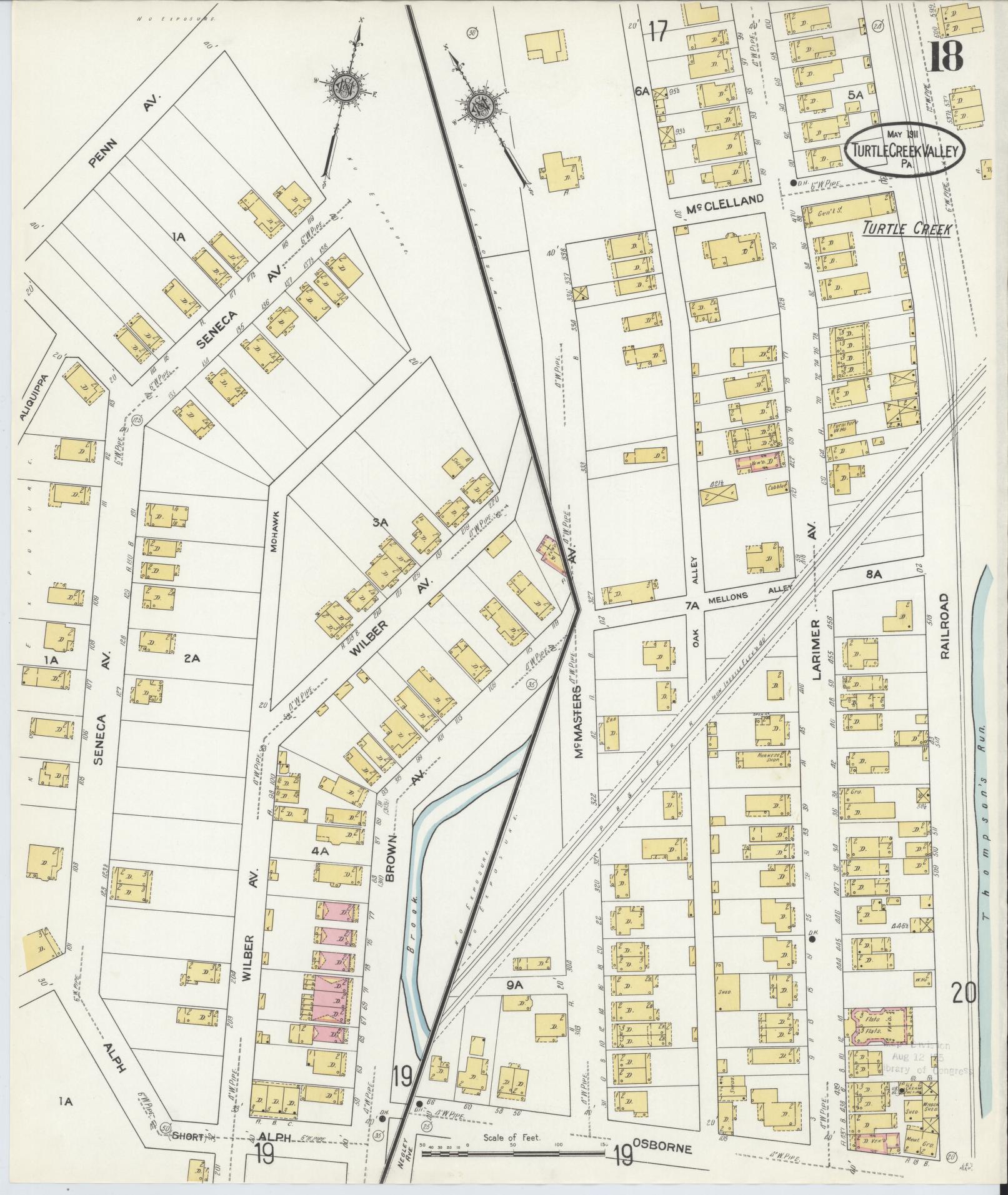 Sanborn Fire Insurance Map from Turtle Creek Valley, Allegheny County, Pennsylvania (1911), Sheet #0018 - Complete Map Set gallery image, historic Sanborn map, vintage wall art, Pennsylvania Pennsylvania