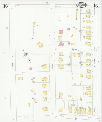 Sanborn Fire Insurance Map from Cambridge, Dorchester County, Maryland (1930), Sheet #0016 - Complete Map Set gallery image, historic Sanborn map, vintage wall art, Maryland Maryland