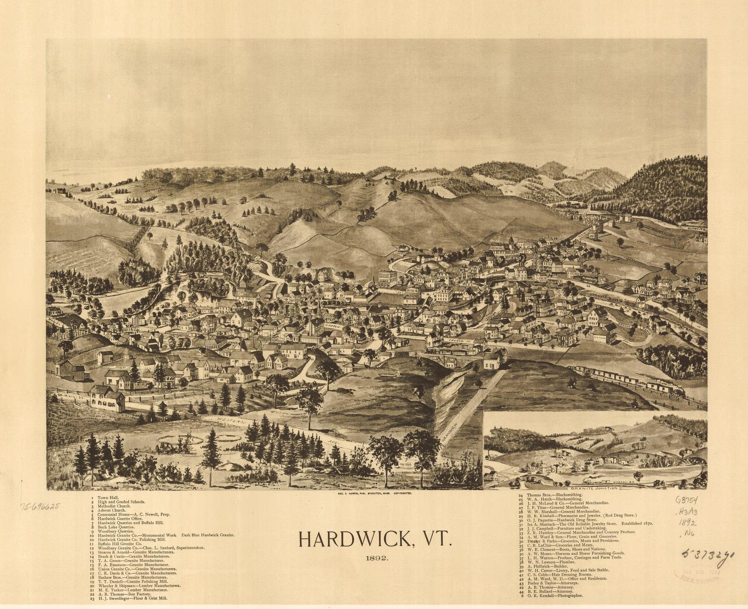 Hardwick, Vt. 1892. (1892) – Historic Bird’s-Eye View Panorama Print