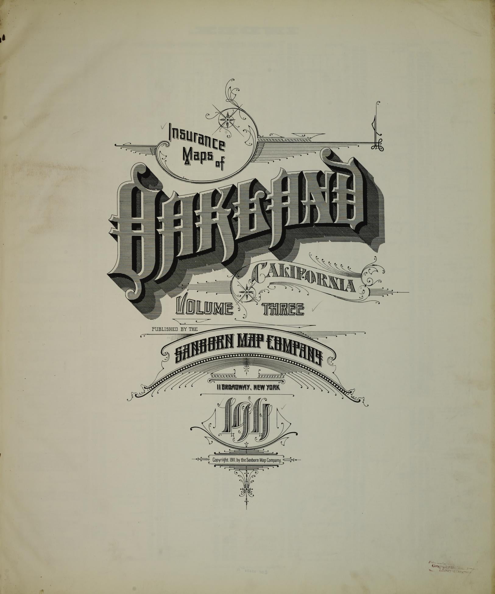 Sanborn Fire Insurance Map from Oakland, Alameda County, California (1911), Sheet #0001 - Complete Map Set gallery image, historic Sanborn map, vintage wall art, California California