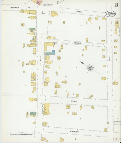 Sanborn Fire Insurance Map from Chester, Morris County, New Jersey (1901), Sheet #0003 - Historic Sanborn Fire Insurance Map Print, vintage old map wall art, antique decor, genealogy gift, New Jersey New Jersey map