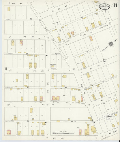 Sanborn Fire Insurance Map from Juniata, Blair County, Pennsylvania (1910), Sheet #0011 - Historic Sanborn Fire Insurance Map Print, vintage old map wall art, antique decor, genealogy gift, Pennsylvania Pennsylvania map