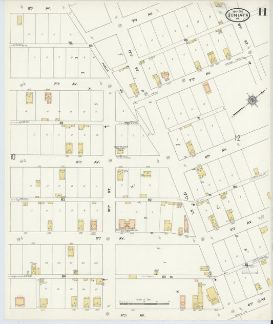 Sanborn Fire Insurance Map from Juniata, Blair County, Pennsylvania (1910), Sheet #0011 - Historic Sanborn Fire Insurance Map Print, vintage old map wall art, antique decor, genealogy gift, Pennsylvania Pennsylvania map