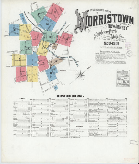 Sanborn Fire Insurance Map from Morristown, Morris County, New Jersey. (1901) – Historic Sanborn Fire Insurance Map Print