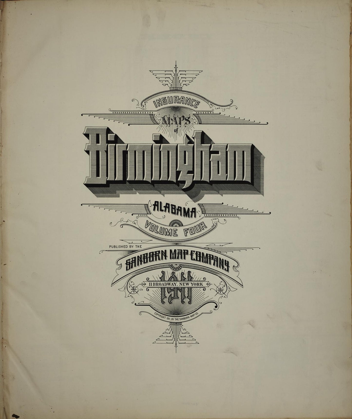 Sanborn Fire Insurance Map from Birmingham, Jefferson County, Alabama (1911), Sheet #0001 - Complete Map Set gallery image, historic Sanborn map, vintage wall art, Alabama Alabama