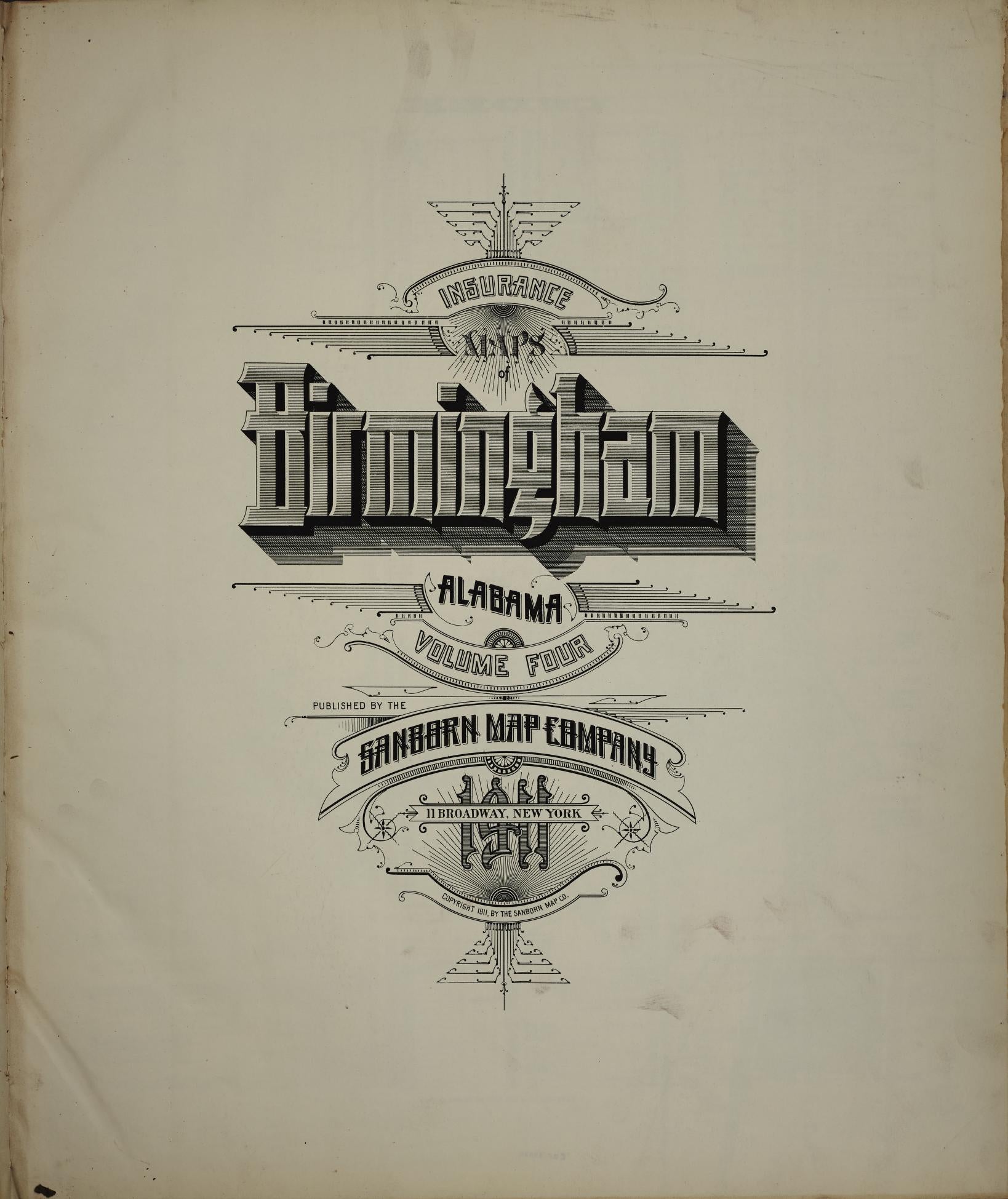 Sanborn Fire Insurance Map from Birmingham, Jefferson County, Alabama (1911), Sheet #0001 - Complete Map Set gallery image, historic Sanborn map, vintage wall art, Alabama Alabama