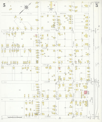 Sanborn Fire Insurance Map from Selma, Johnston County, North Carolina (1933), Sheet #0005 - Historic Sanborn Fire Insurance Map Print, vintage old map wall art, antique decor, genealogy gift, North Carolina North Carolina map