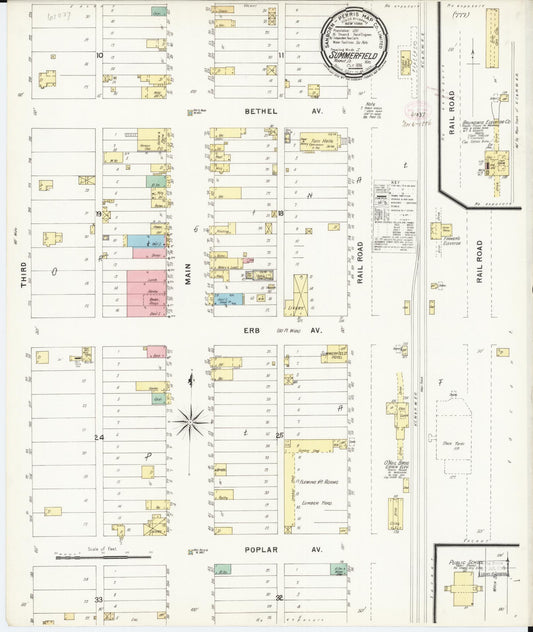 Sanborn Fire Insurance Map from Summerfield, Marshall County, Kansas (1896), Sheet #0001 - Historic Sanborn Fire Insurance Map Print, vintage old map wall art, antique decor, genealogy gift, Kansas Kansas map