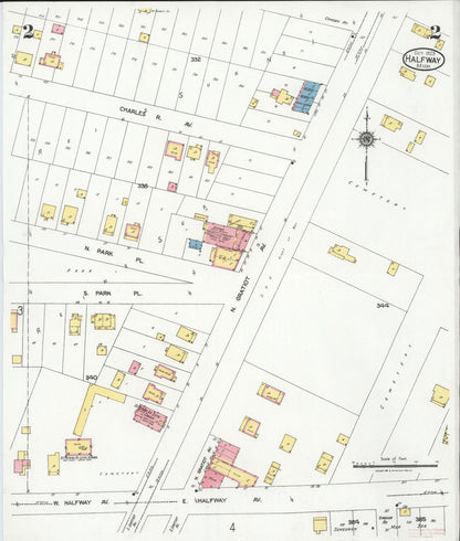 Sanborn Fire Insurance Map from Halfway, Macomb County, Michigan (1925), Sheet #0002 - Historic Sanborn Fire Insurance Map Print, vintage old map wall art, antique decor, genealogy gift, Michigan Michigan map