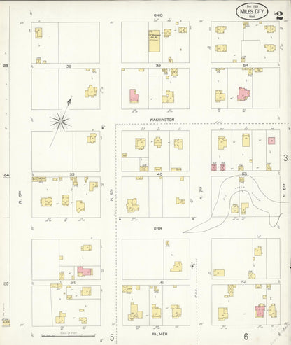 Sanborn Fire Insurance Map from Miles City, Custer County, Montana (1904), Sheet #0002 - Complete Map Set gallery image, historic Sanborn map, vintage wall art, Montana Montana