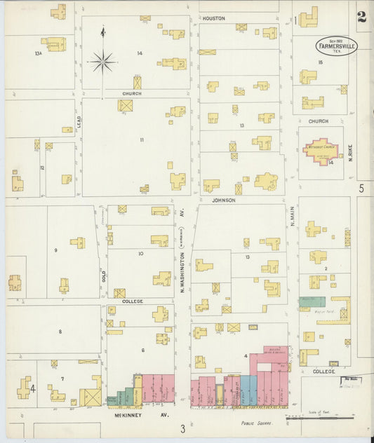 Sanborn Fire Insurance Map from Farmersville, Collin County, Texas (1902), Sheet #0002 - Historic Sanborn Fire Insurance Map Print, vintage old map wall art, antique decor, genealogy gift, Texas Texas map