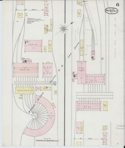 Sanborn Fire Insurance Map from Moberly, Randolph County, Missouri (1888), Sheet #0006 - Complete Map Set gallery image, historic Sanborn map, vintage wall art, Missouri Missouri