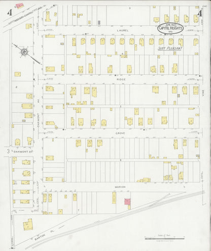 Sanborn Fire Insurance Map from Capitol Heights, Prince Georges County, Maryland (1927), Sheet #0004 - Complete Map Set gallery image, historic Sanborn map, vintage wall art, Maryland Maryland