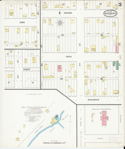 Sanborn Fire Insurance Map from Neodesha, Wilson County, Kansas (1892), Sheet #0003 - Complete Map Set gallery image, historic Sanborn map, vintage wall art, Kansas Kansas