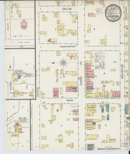 Sanborn Fire Insurance Map from Lexington, Sanilac County, Michigan (1893), Sheet #0001 - Historic Sanborn Fire Insurance Map Print, vintage old map wall art, antique decor, genealogy gift, Michigan Michigan map