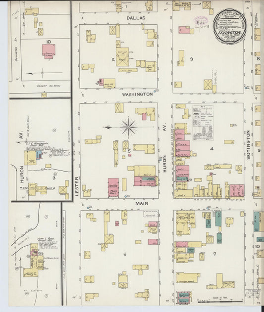 Sanborn Fire Insurance Map from Lexington, Sanilac County, Michigan (1893), Sheet #0001 - Historic Sanborn Fire Insurance Map Print, vintage old map wall art, antique decor, genealogy gift, Michigan Michigan map